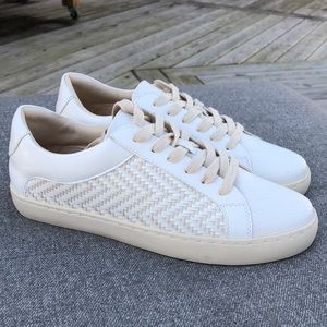 WHITE RAVEN / Heather Woven Side White Sneakers / NWOT!